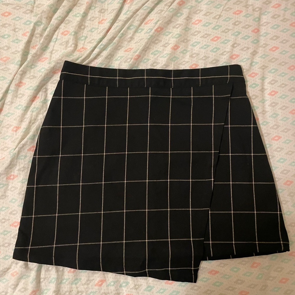 Black Plaid Skirt